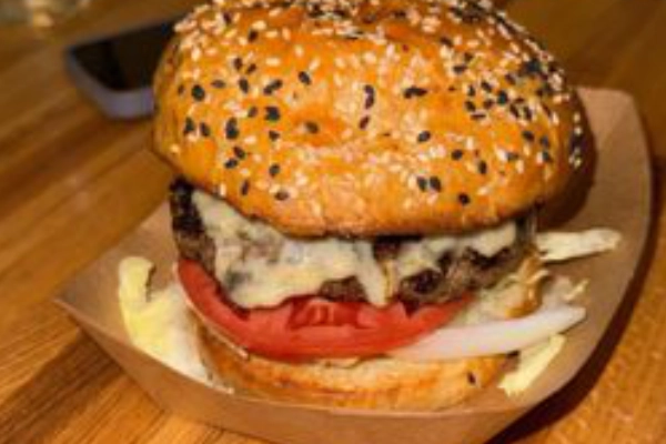 A poutine burger from Block 16