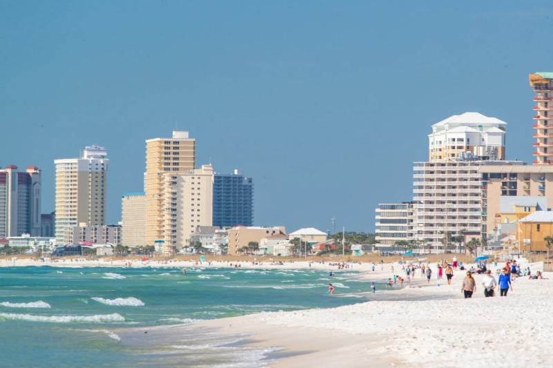 A scenic view of Panama City Beach, Florida