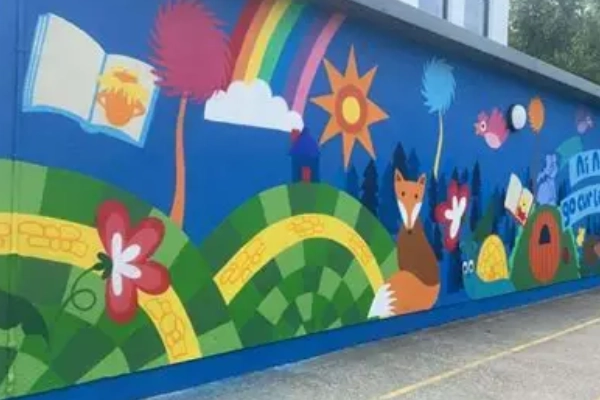 Colorful street art in the St. Andrews District