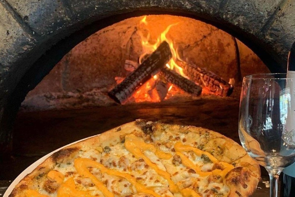A wood-fired pizza from Sugar