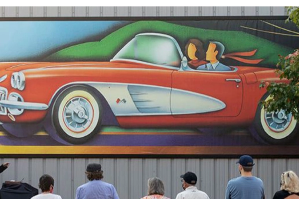 Colorful street art in Peoria's Warehouse District