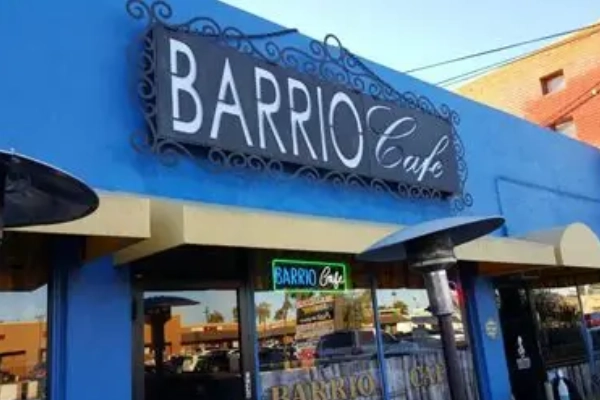 A plate of mole enchiladas from Barrio Café
