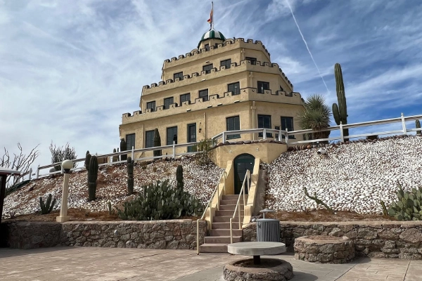 The unique, cactus-shaped Tovrea Castle at Carraro Heights