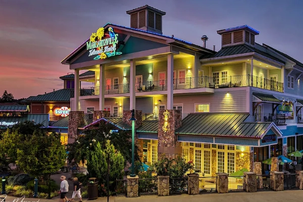 A tropical-themed room at the Margaritaville Island Hotel