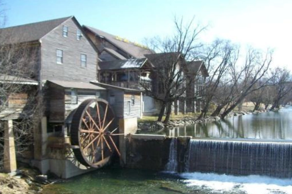 The historic 1830 gristmill at Old Mill Square