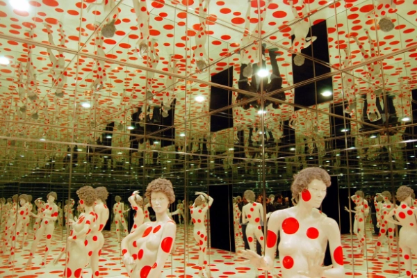 An immersive art installation at the Mattress Factory