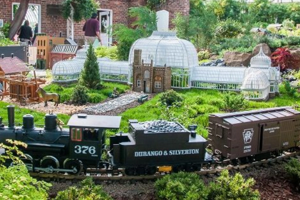 The miniature railroad exhibit at Phipps Conservatory