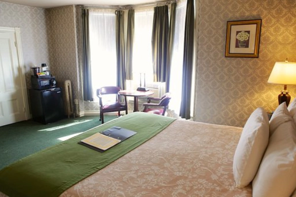 A clean and simple room at the Inn at St. John