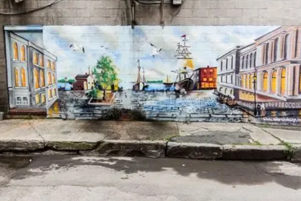 Colorful street art in Portland's Arts District