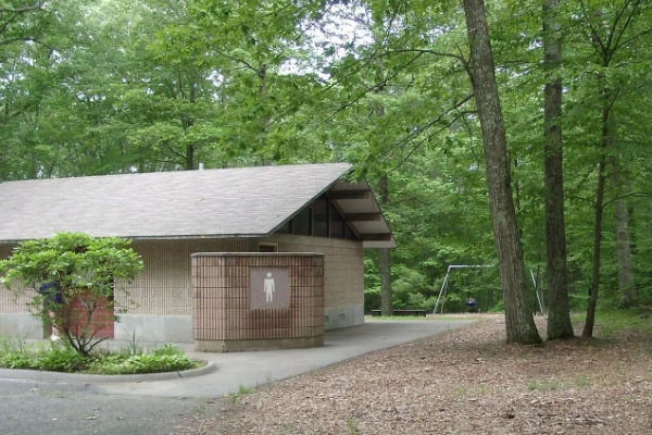 A campsite in the woods at George Washington Management Area