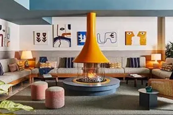 An artsy, boutique room at The Dean Hotel