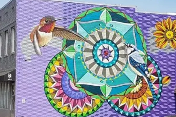 Colorful street art in Providence's West End Arts District