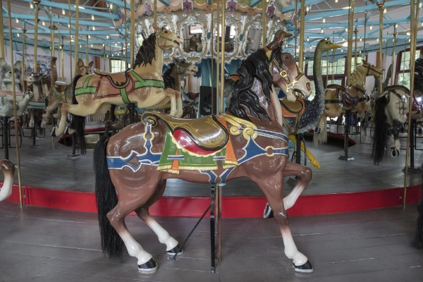 The vintage carousel at Pullen Park