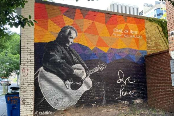 Colorful street art in Raleigh's Warehouse District