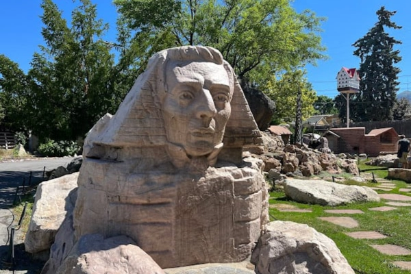 The Joseph Smith sphinx at the Gilgal Sculpture Garden