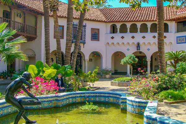 The sculpture garden at the McNay Art Museum
