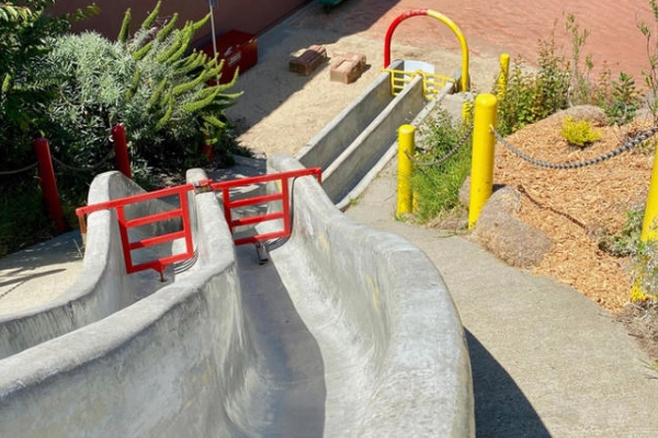 A 40-foot concrete slide in Cayuga Park