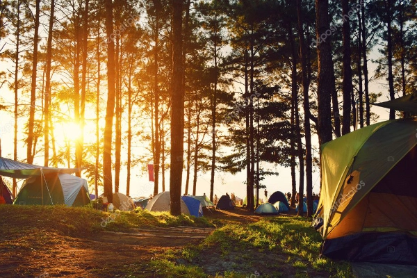 A coastal campsite at Bosque Estatal de Piñones