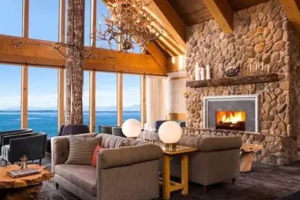A room with a waterfront view at The Edgewater Hotel