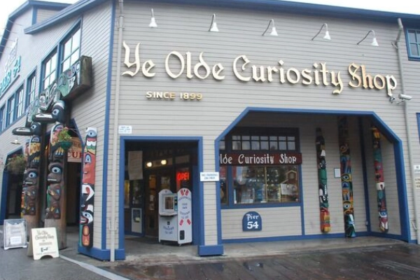 The quirky interior of Ye Olde Curiosity Shop on the waterfront