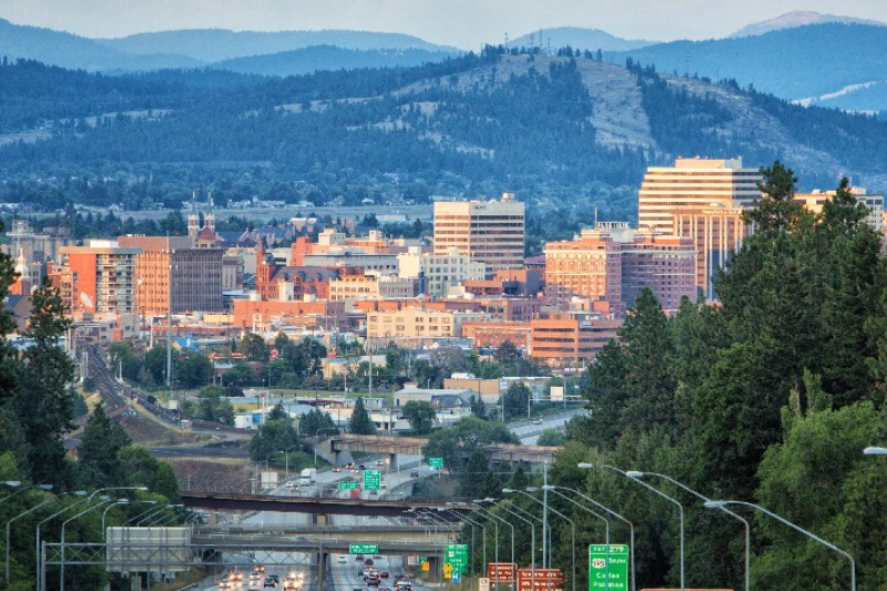 A scenic view of Spokane, Washington