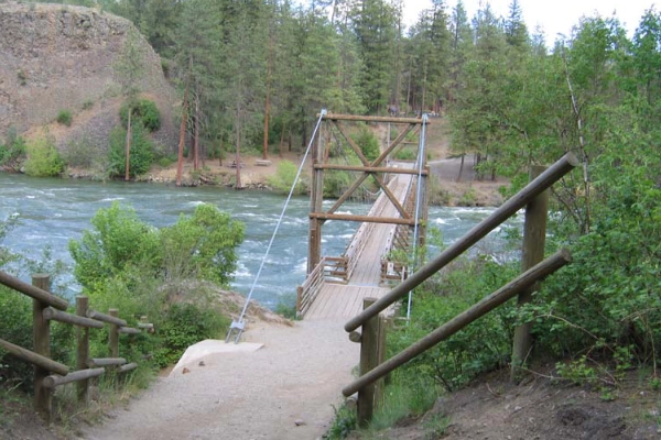 A campsite near the river at Riverside State Park