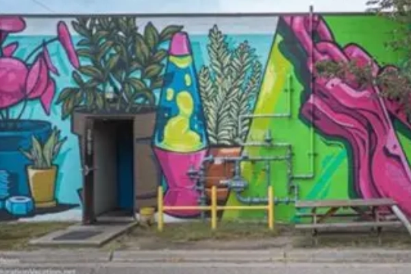 Colorful street art in St. Paul's Lowertown Arts District