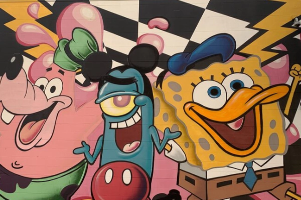 Colorful street art in St. Petersburg's Central Arts District