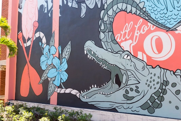 Colorful street art in the Warehouse Arts District