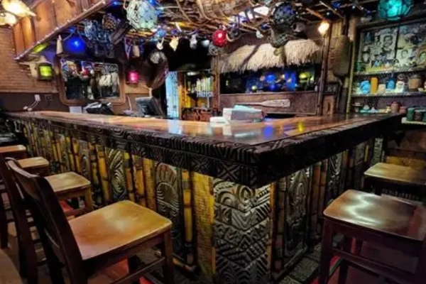 Polynesian cocktails at the Tiki Bar at La Mariana Sailing Club