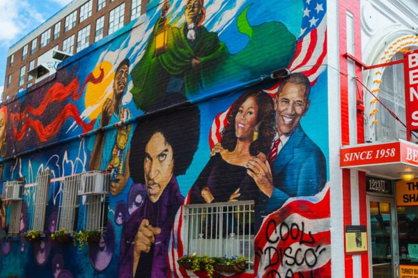 Colorful street art on First Street NE in the NoMa district