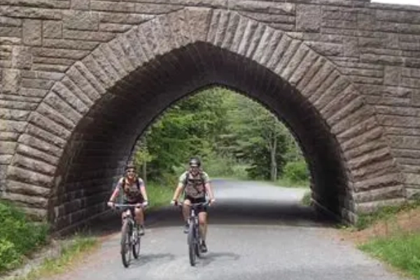 A stone bridge on Acadia's historic carriage roads
