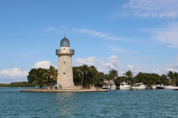 The historic 1930s lighthouse on Boca Chita Key