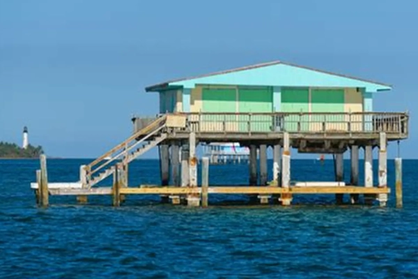 Quirky 1920s stilt houses floating above the bay in Stiltsville