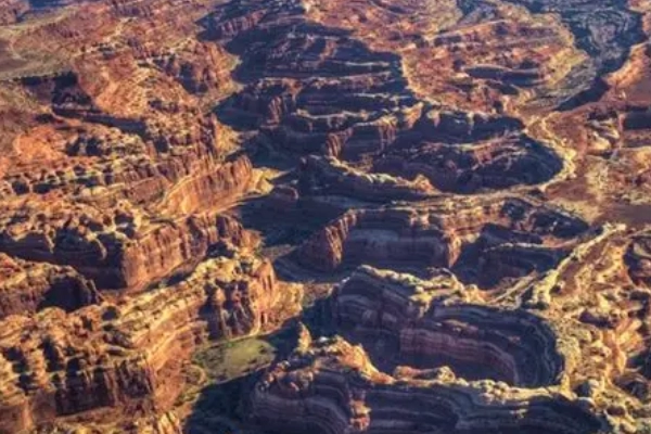 The remote and rugged landscape of The Maze