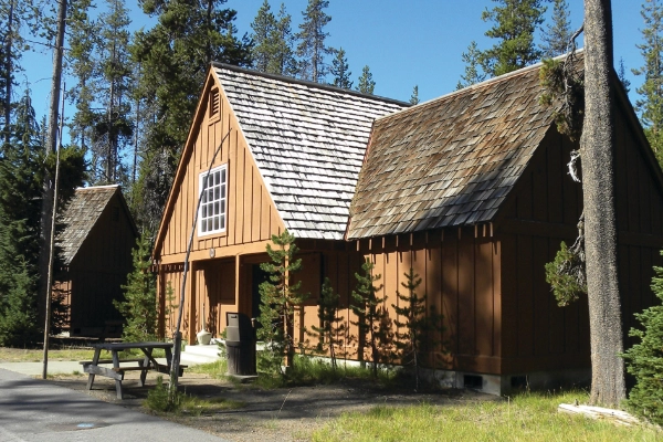 A rustic cabin at Mazama Village