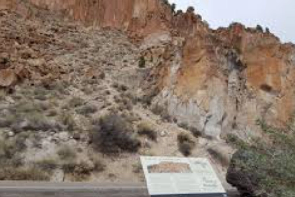 A colorful trail marker inspired by Klamath heritage