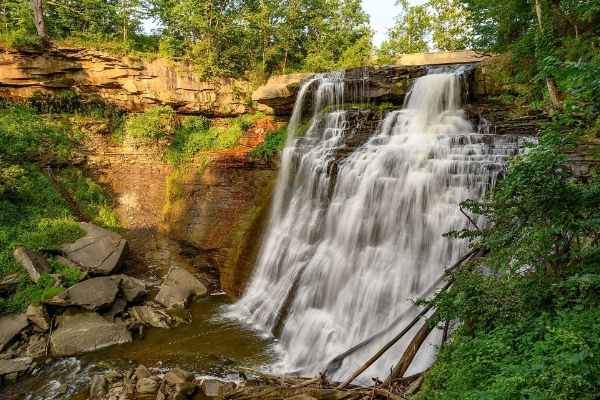 The 60-foot cascade of Brandywine Falls