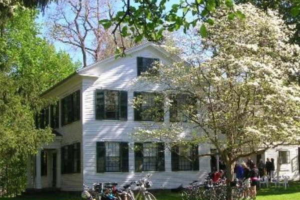 The historic 1843 Stanford House pioneer homestead