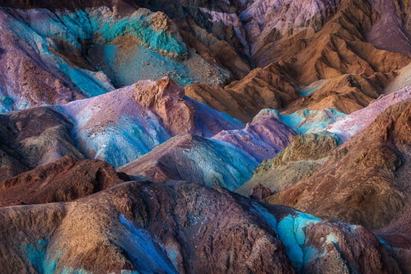 Hills streaked in greens, pinks, and purples at Artist’s Palette