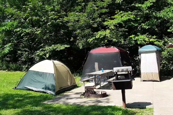 A peaceful campsite at Babler State Park, west of St. Louis