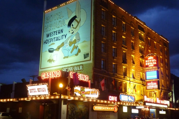 The historic Hotel Nevada in Ely with its classic neon sign