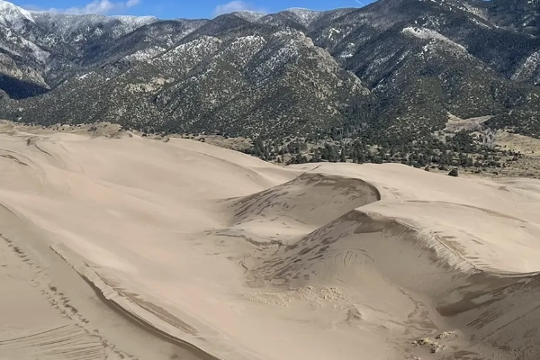 The view from the top of High Dune looking out over the dune field