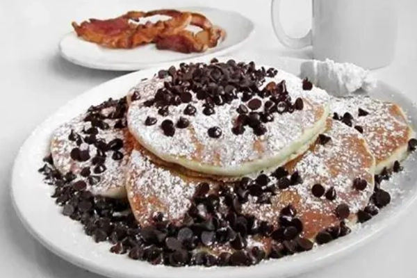 A large stack of flapjacks from The Pancake Pantry in Gatlinburg