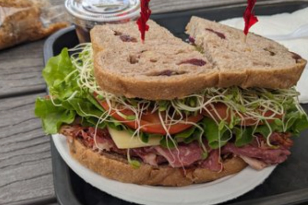 A sandwich and smoothie from Eagle’s Lighthouse Café