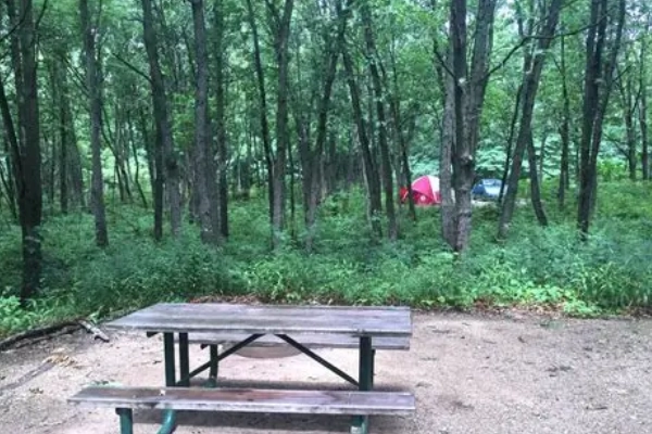 A campsite at the Dunewood Campground