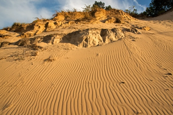 The massive, 126-foot wandering sand dune of Mount Baldy