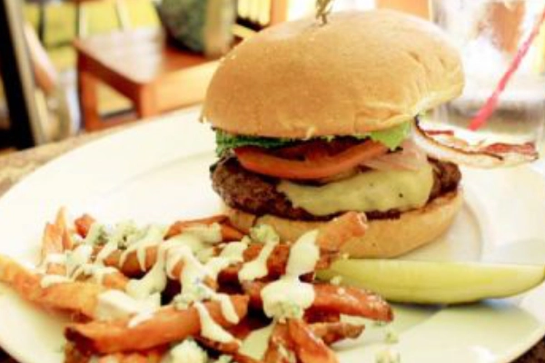 A delicious-looking burger from the Octave Grill