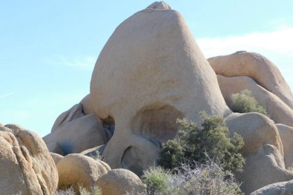 The naturally eroded Skull Rock, which looks like a giant skull
