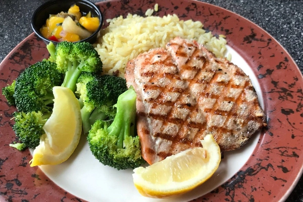 A fresh plate of halibut from a Seward waterfront café